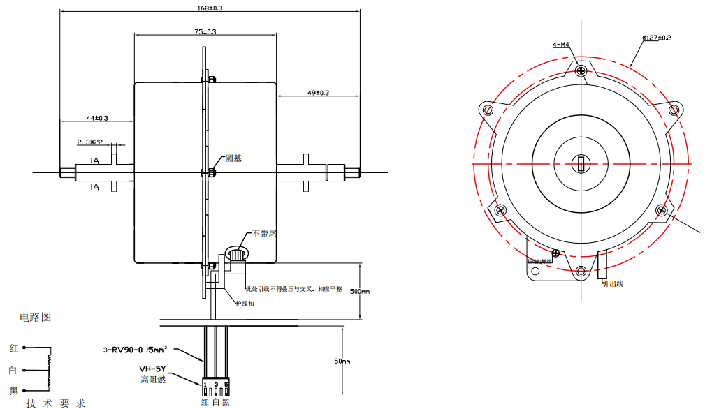 EKF02 BLDC MOTOR FOR RANGE HOOD SIZE MAP