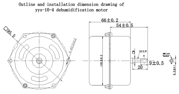 YYS-10-4 Dehumidifier motor size map