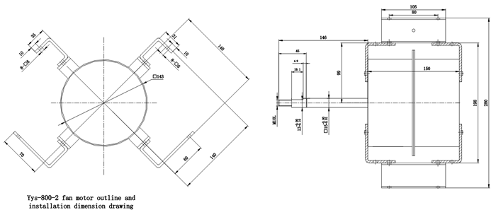 YYS-800-2 Fan motor size map